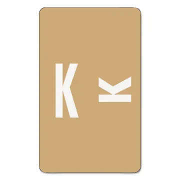 AlphaZ Color-Coded Second Letter Alphabetical Labels, K, 1 x 1.63, Light Brown, 10/Sheet, 10 Sheets/