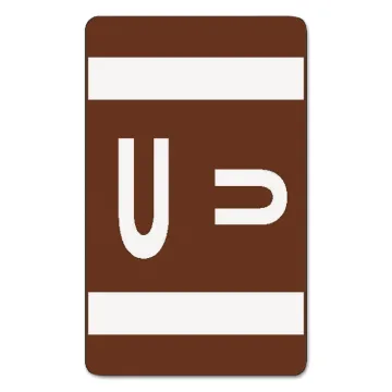 AlphaZ Color-Coded Second Letter Alphabetical Labels, U, 1 x 1.63, Dark Brown, 10/Sheet, 10 Sheets/P