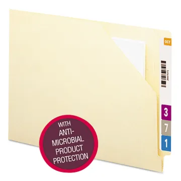 End Tab File Jacket with Antimicrobial Product Protection, Shelf-Master Reinforced Straight Tab, Let