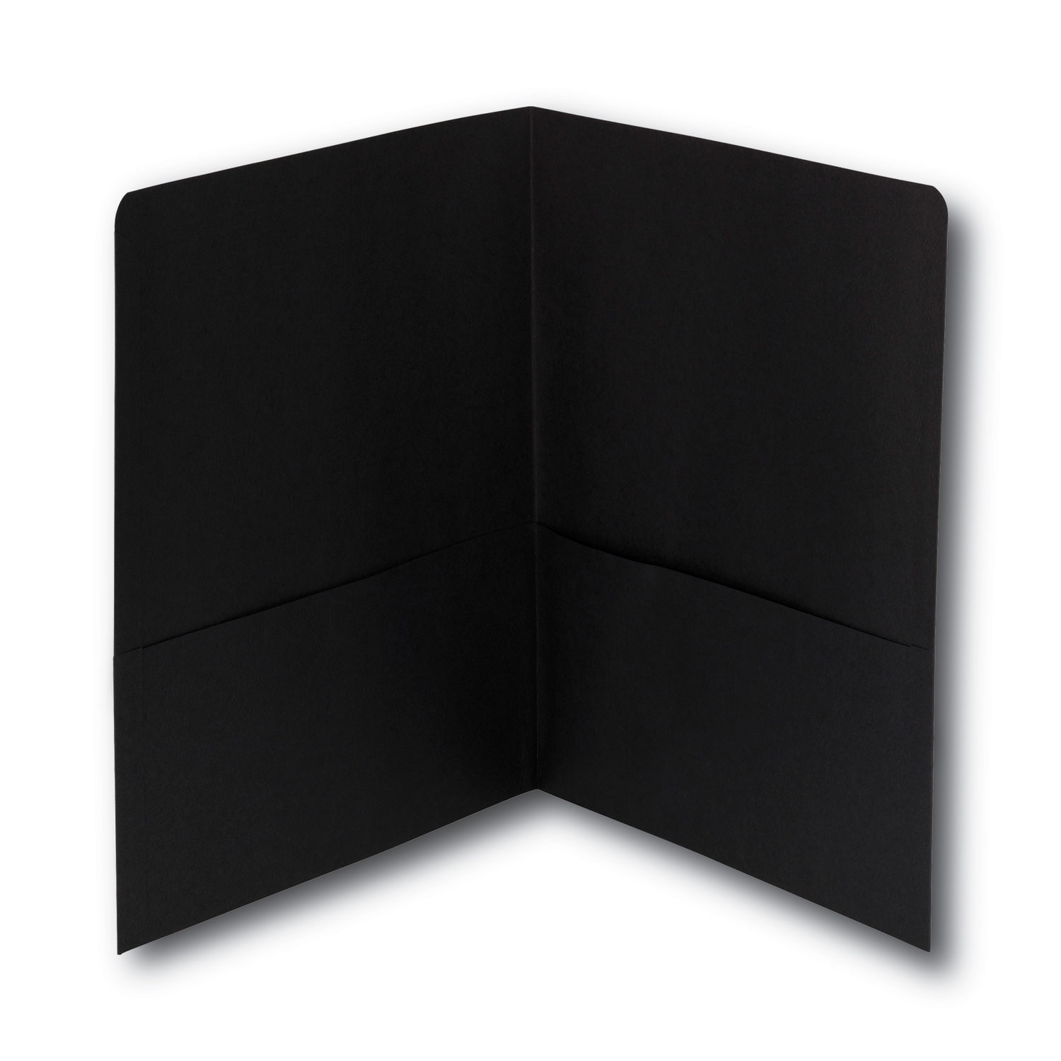 TwoPocket Folder, Textured Paper, Black, 25/Box Plastic Express Inc.