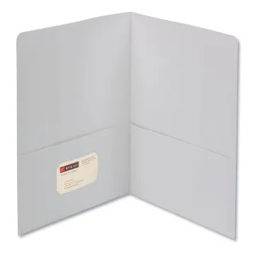 Two-Pocket Folder, Textured Paper, White, 25/Box