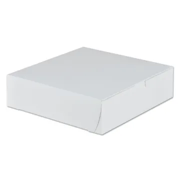 Tuck-Top Bakery Boxes, 9 x 9 x 2.5, White, 250/Carton