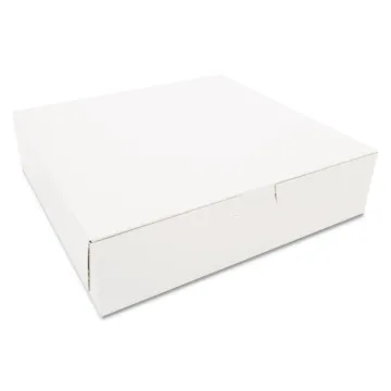 Tuck-Top Bakery Boxes, 10 x 10 x 2.5, White, 250/Carton