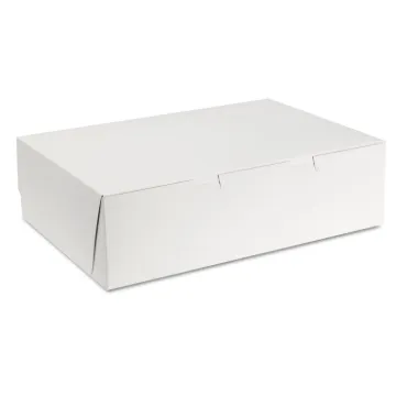 Tuck-Top Bakery Boxes, 14 x 10 x 4, White, 100/Carton