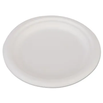 ChampWare Heavyweight Bagasse Dinnerware, Plate, 6", White, 1000/Carton