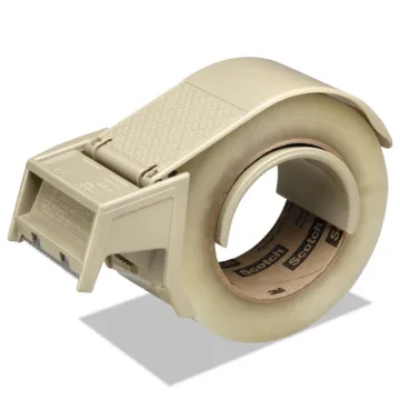 Compact and Quick Loading Dispenser for Box Sealing Tape, 3" Core, Plastic, Gray