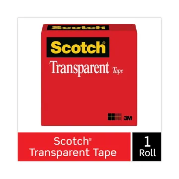 Transparent Tape, 1" Core, 0.75" x 36 yds, Transparent