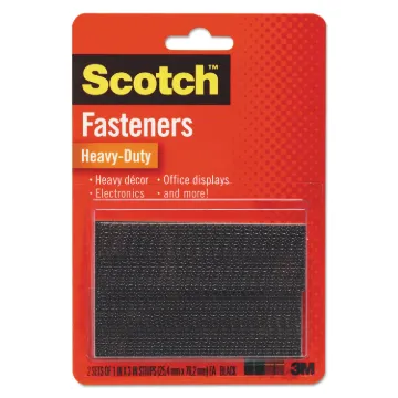 Heavy-Duty All-Weather Fasteners, 1" x 3", Black, 2/Pack