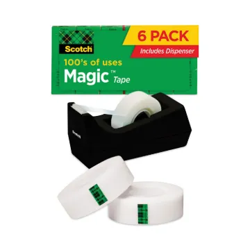 Magic Tape Desktop Dispenser Value Pack, 1" Core, 0.75" x 83.33 ft, Clear, 6/Pack (MINIMUM ORDER QUA