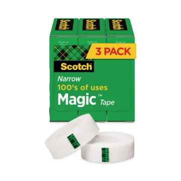 Magic Tape Refill, 1" Core, 0.5" x 36 yds, Clear, 3/Pack (MINIMUM ORDER QUANTITY IS 1 CT OR 36 PK)