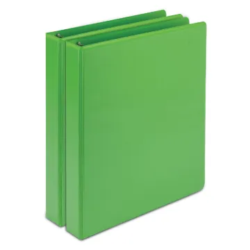 Earths Choice Biobased Durable Fashion View Binder, 3 Rings, 1" Capacity, 11 x 8.5, Lime, 2/Pack