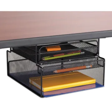 Onyx Hanging Organizer w/Drawer, Under Desk Mount, 12 1/3 x 10 x 7 1/4, Black