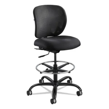 Vue Heavy-Duty Extended-Height Stool, 32.5" Seat Height, Supports up to 350 lbs., Black Seat/Black B