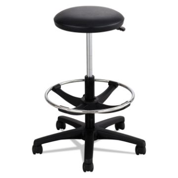 Extended-Height Lab Stool, 32" Seat Height, Supports up to 250 lbs., Black Seat/Black Back, Black Ba