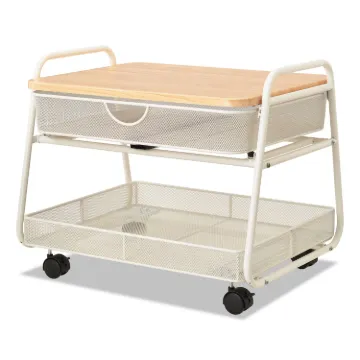 Onyx Under Desk Machine Stand, 2 Shelves, 21w x 16d x 17.5h, White, 100-lb Capacity