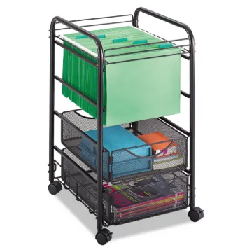Onyx Mesh Open Mobile File, Two-Drawers, 15.75w x 17d x 27h, Black