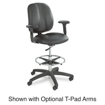Apprentice II Extended-Height Chair, 32" Seat Height, Supports up to 250 lbs., Black Seat/Black Back