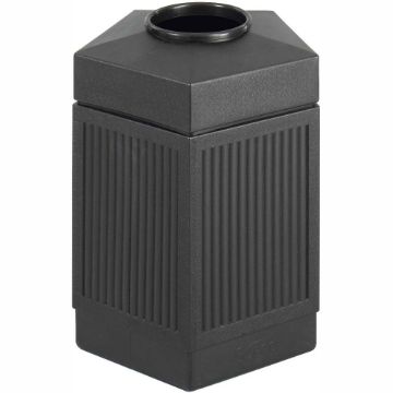 Canmeleon Indoor/Outdoor Receptacle, Pentagon, Polyethylene, 45 gal, Black