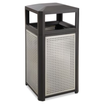Evos Series Steel Waste Container, 38 gal, Black
