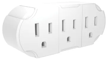 30366 3-Way Wall Adapter, Converts Single Outlet Into 3 Grounded Outlets
