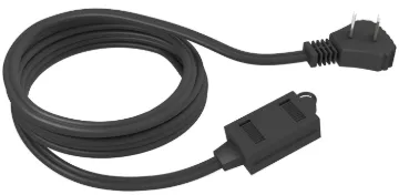 31119 CordMax-9LP Black 9' (2.74m) 3-Outlet Polarized Extension Cord with Low Profile Plug