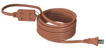 31152-2 CordMax 15 Brown 15' (4.57m) 3-Outlet Polarized Indoor Extension  Cord