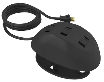 31369 Black Desk Friendly 3-Outlet Extension Cord