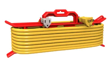 33196 Power Light Bonus Pack 15' One Yellow Extension Cord w/Lit End. Bonus Red  'H'style cord wrap.