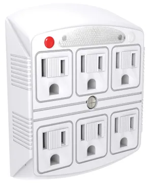 33208 SurgePro 6 NT 6-Outlet surge protected 750J wall tap with built in darkness sensing night ligh