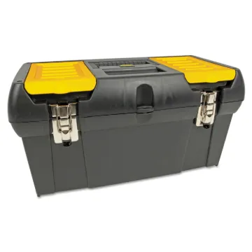 19.2 in. Plastic  Toolbox  10.2 in. W x 9.8 in. H Black/Yellow
