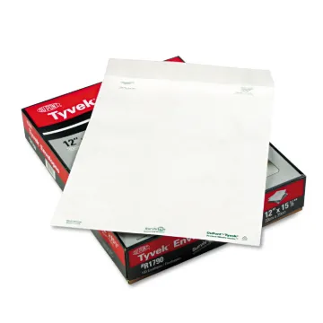 Tyvek Mailer, Side Seam, 12 x 15 1/2, White, 100/Box, Total 500 EA