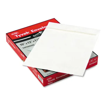 Tyvek Expansion Mailer, 10 x 13 x 1 1/2, White, 25/Box, Total 200 EA