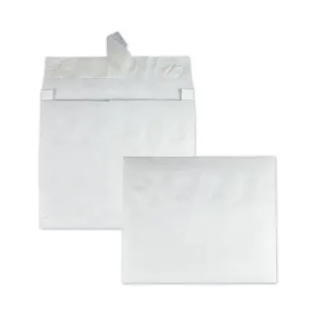 Open Side Expansion Mailers, DuPont Tyvek, #15, Square Flap, Redi-Strip Closure, 10 x 15, White, 100
