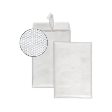Bubble Mailer of DuPont Tyvek, #0, Air Cushion Lining, Self-Adhesive Closure, 6.5 x 9.5, White, 25/B