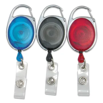 Quick Clip Card Reels, 30" Extension, Red/Blue/Smoke, 3/Pack