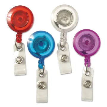 ID Slide-Style Belt Clip Card Reels, 30" Extension, Translucent/Red/Blue/Purple