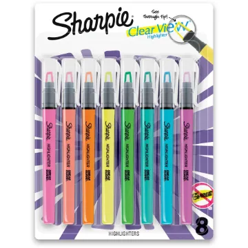 Clearview Pen-Style Highlighter, Fine Chisel Tip, Assorted Ink, 8/Pack (MINIMUM ORDER QUANTITY IS 36