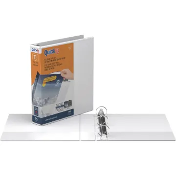 QuickFit Round-Ring View Binder, 3 Rings, 1.5" Capacity, 11 x 8.5, White