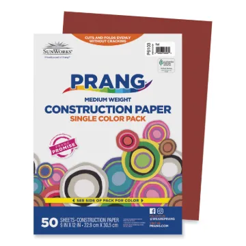 Construction Paper, 58lb, 9 x 12, Red, 50/Pack