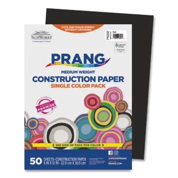 Construction Paper, 58lb, 9 x 12, Black, 50/Pack
