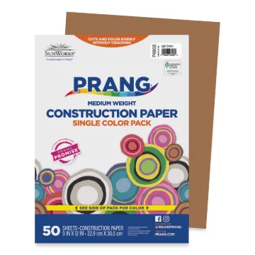 Construction Paper, 58lb, 9 x 12, Light Brown, 50/Pack