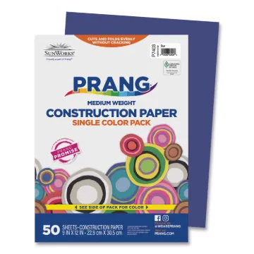 Construction Paper, 58lb, 9 x 12, Blue, 50/Pack