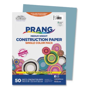 Construction Paper, 58lb, 9 x 12, Sky Blue, 50/Pack