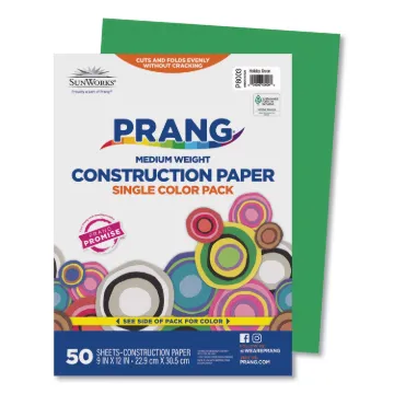 Construction Paper, 58lb, 9 x 12, Holiday Green, 50/Pack