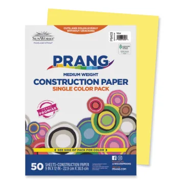 Construction Paper, 58lb, 9 x 12, Yellow, 50/Pack