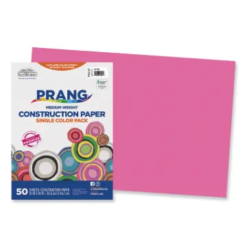 Construction Paper, 58lb, 12 x 18, Hot Pink, 50/Pack