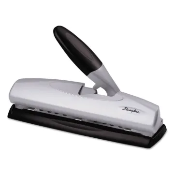 20-Sheet LightTouch Desktop Two-to-Seven-Hole Punch, 9/32" Holes, Silver/Black