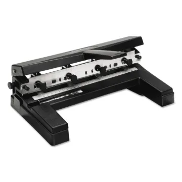 40-Sheet Two-to-Four-Hole Adjustable Punch, 9/32" Holes, Black
