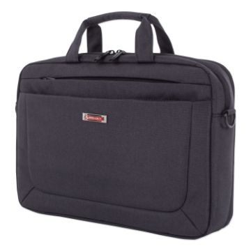 Cadence 2 Section Briefcase, Holds Laptops 15.6", 4.5" x 4.5" x 16", Charcoal