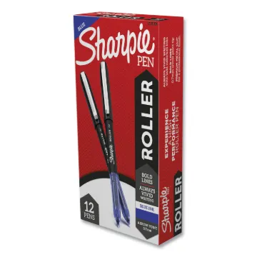 Roller Ball Stick Pen, Medium 0.7 mm, Blue Ink/Barrel, Dozen